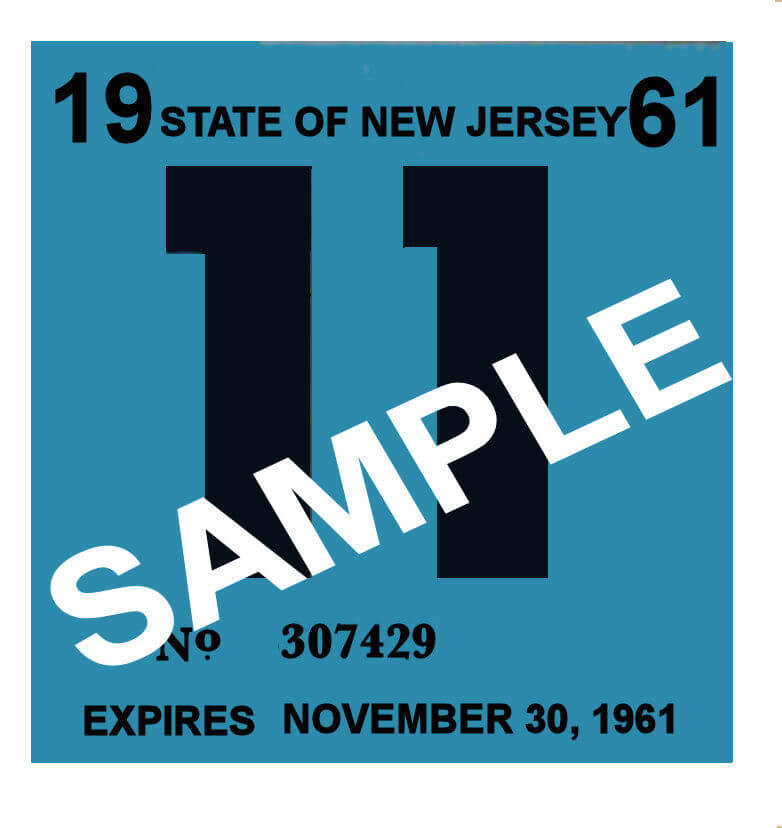 Modal Additional Images for 1961 New Jersey INSPECTION Sticker